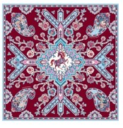 Платок “Кавказский скакун», 90*90, 100% шелк