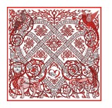 Платок "Русское сердце", 90*90, 100% шелк