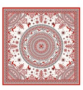 Платок "Мезенская роспись", 90*90, иск шёлк