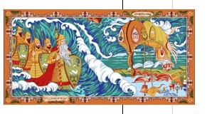 Палантин "Сказка о царе Салтане", 90*180, искуственная шерсть
